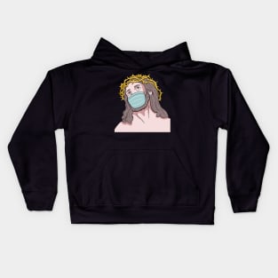 Jesus With Face Mask Kids Hoodie